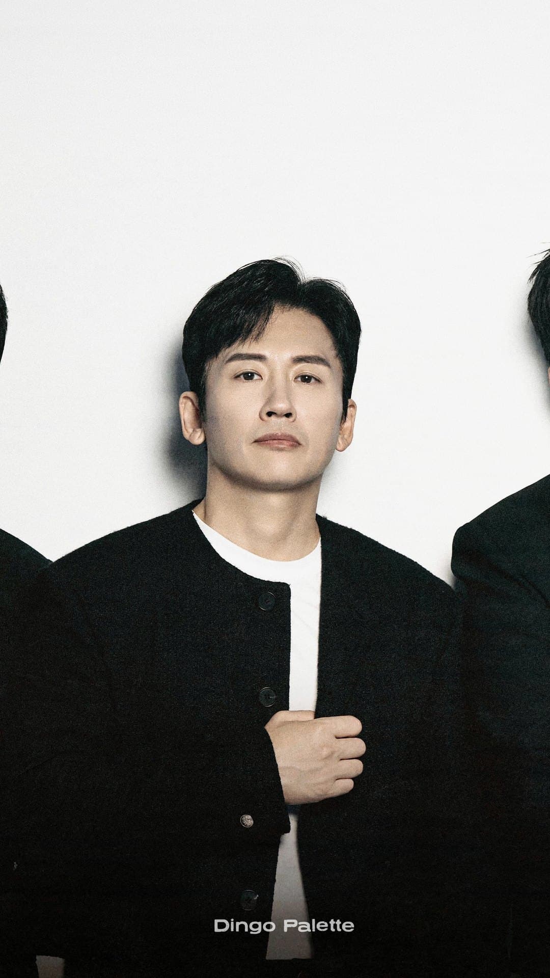 A member of V.O.S in a black jacket over a white T-shirt, his bandmates at the edges, on the cover of 'Will I See You'
